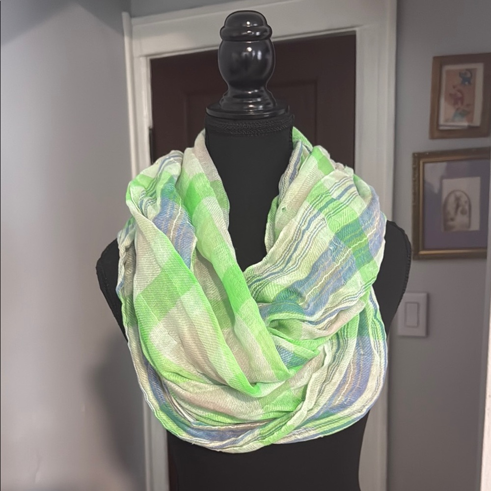 GAP Green and Blue Striped Scarf